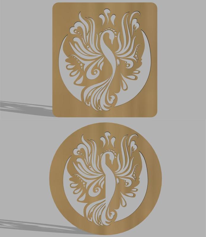 Peafowl coaster cnc table top wall decoration