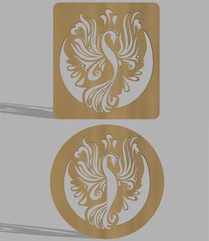 Peafowl coaster cnc table top wall decoration