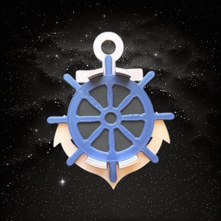 3D Printable Coaster Set - Ships Wheel & Anchor