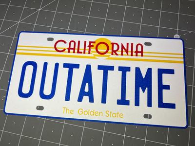 OUTATIME Replica Licence Plate, Back To The Future