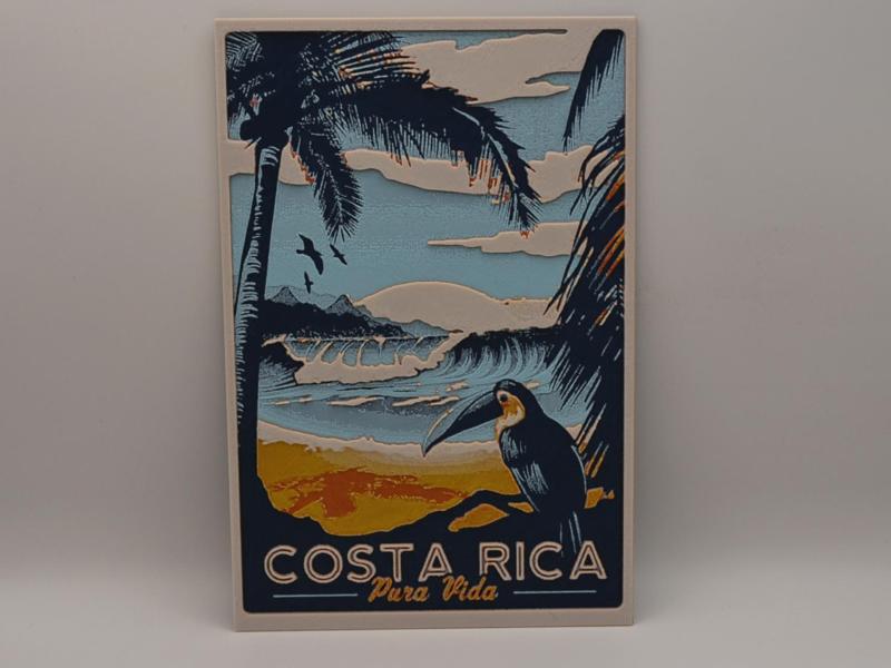 Costa rica vintage poster hueforge