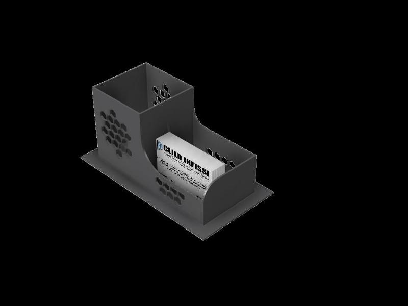 Pen holder with business card holder