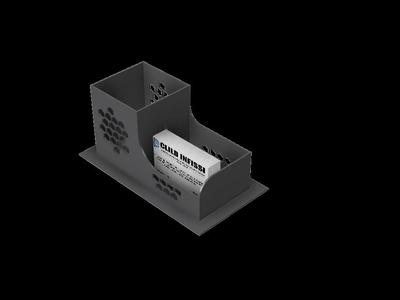 Pen holder with business card holder