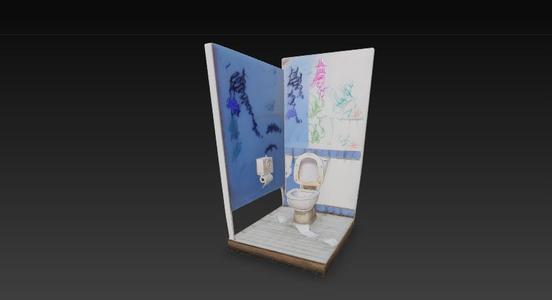 bathroom architecture diorama toilet
