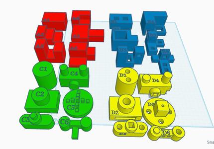 Classroom Blocks for Multiview Orthogonal Drawings Ruler Measuring Practice
