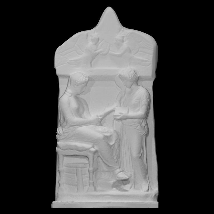Funerary Relief of a Woman with Female Servant, So-called Siren Relief