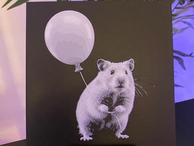 Hamster holding a balloon Hueforge