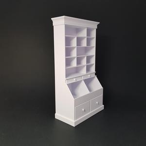 Miniature Shelving Unit With Working Drawers - Miniature Furniture 1/12 scale
