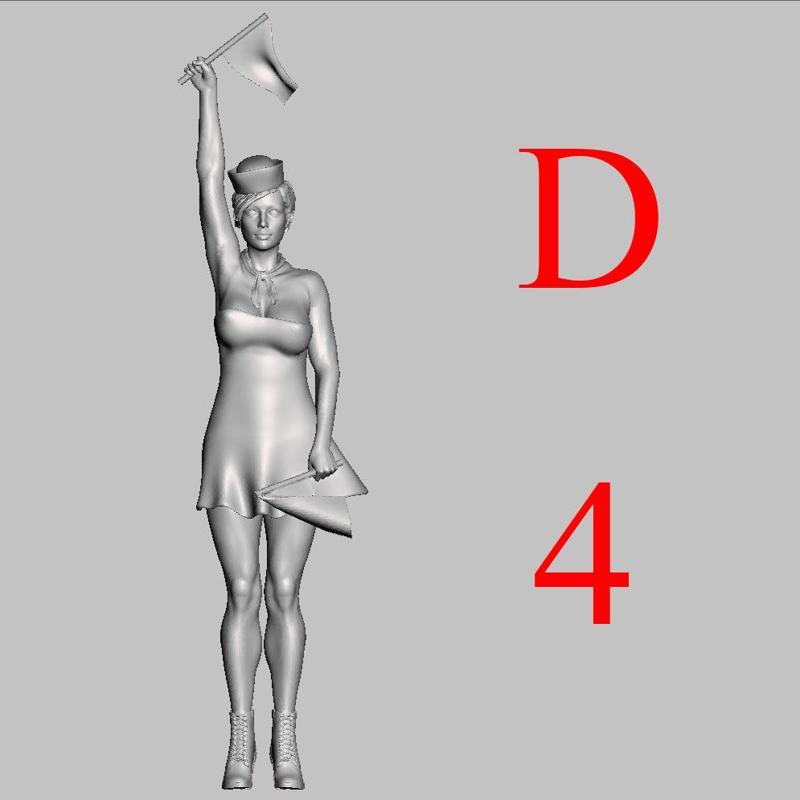 Alphabet. FlagWoman. Letter D