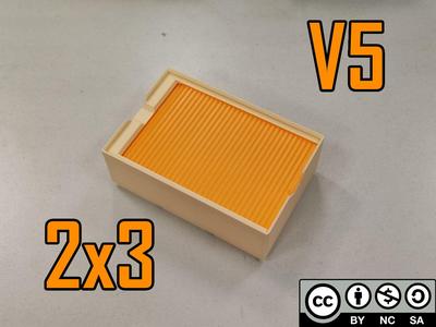 Gridfinity bin with shutter lid V5 - 2x3x5~12
