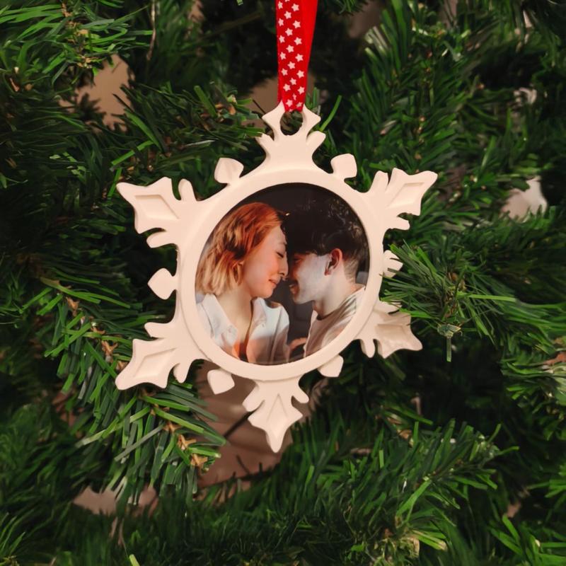 Snowflake Photo Christmas Ornament