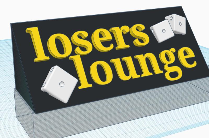 Bunco Game - Losers Lounge table plaque