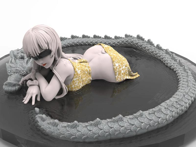 Dragon Girl and Dragon, Swimsuit Edition