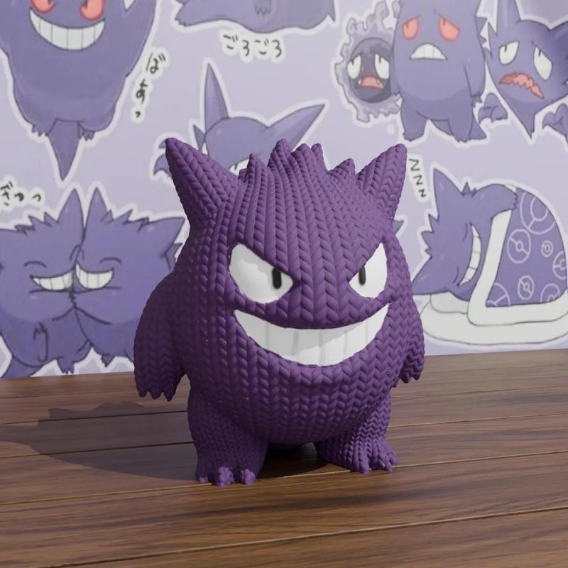 It's getting cold, let's knit a Gengar (8.5cm high, 33g, invisible layer lines)