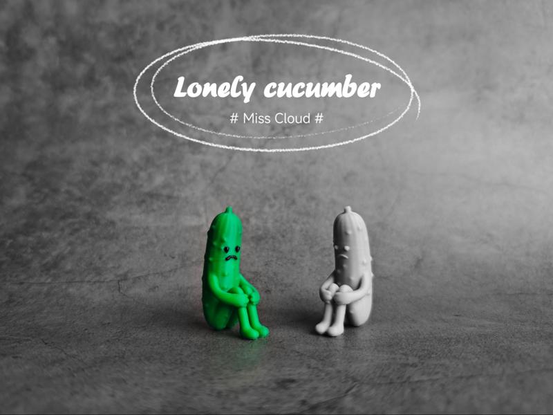 Lonely Cucumber Figure: Monochrome printing, simply choose any color