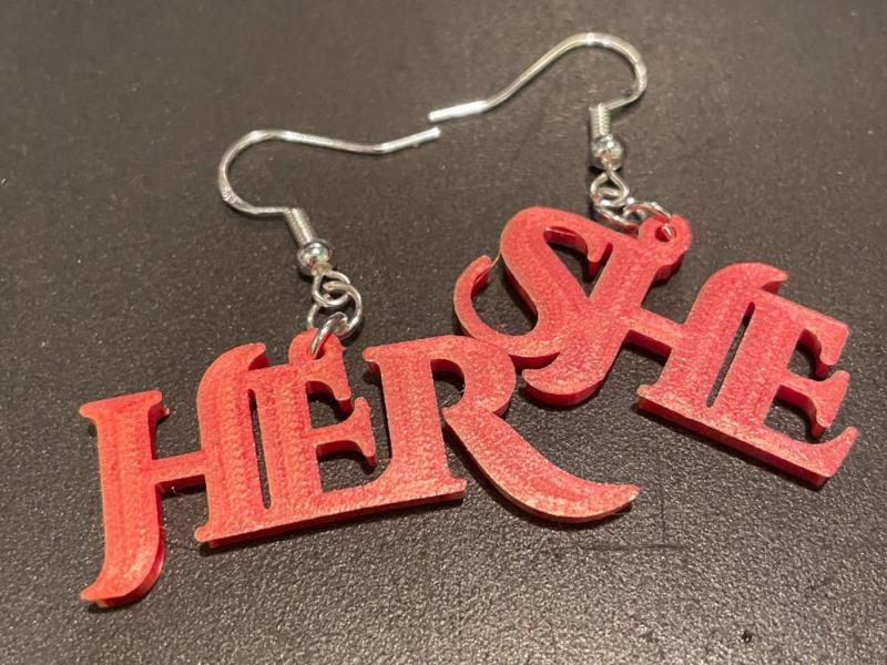 She Her Gender Earrings