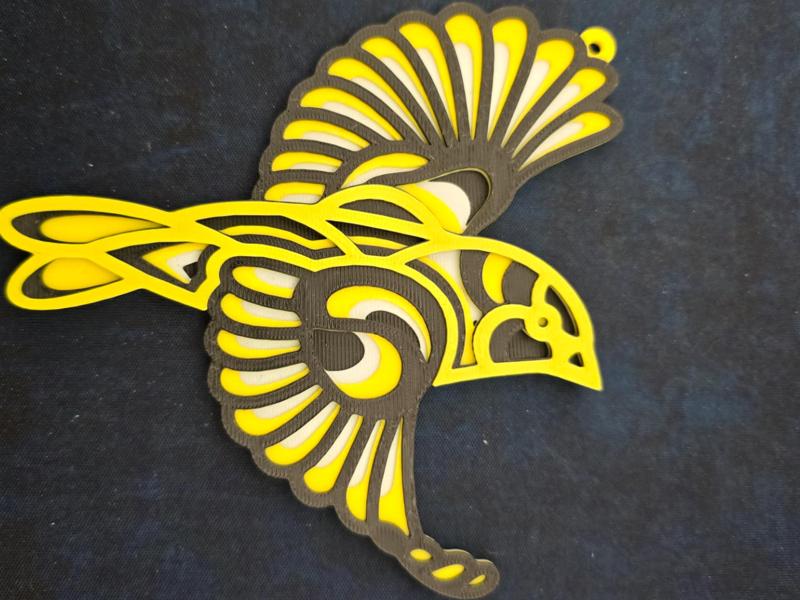 Bird Goldfinch Mandala 3D Wall Art