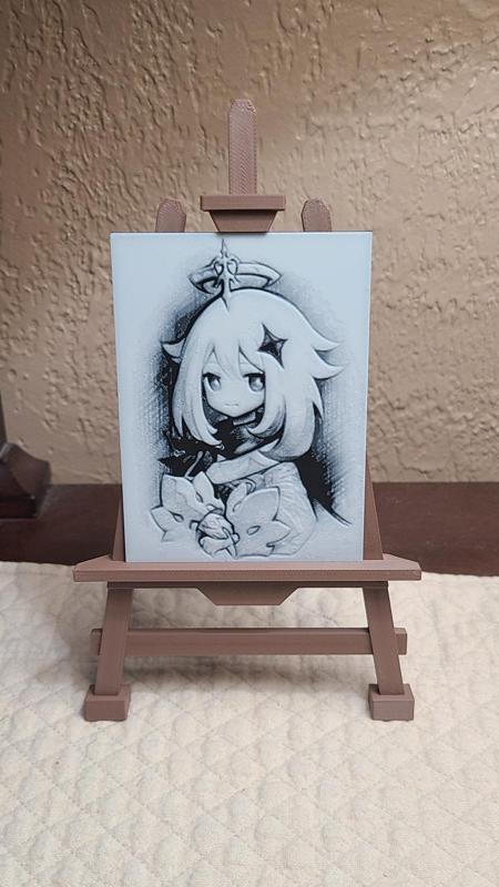 Paimon painting by Albedo (HueForge)