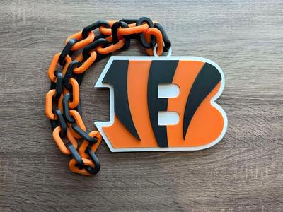 Cincinnati Bengals Logo Oversized Necklace, Pendant Chain