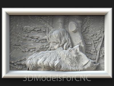 3D Model STL File for CNC Router Laser & 3D Printer Man in the Woods with Axe