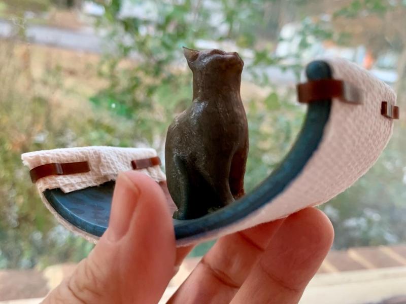 Cat "Flying Carpet" rocker ink blotter