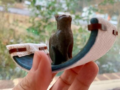 Cat "Flying Carpet" rocker ink blotter