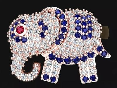 Elephants  Ring - Womens Rings - SN488