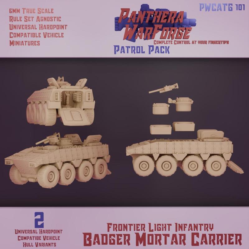 Badger Mortar Carrier: Universal Hardpoint System Patrol Pack (6mm Real Scale)