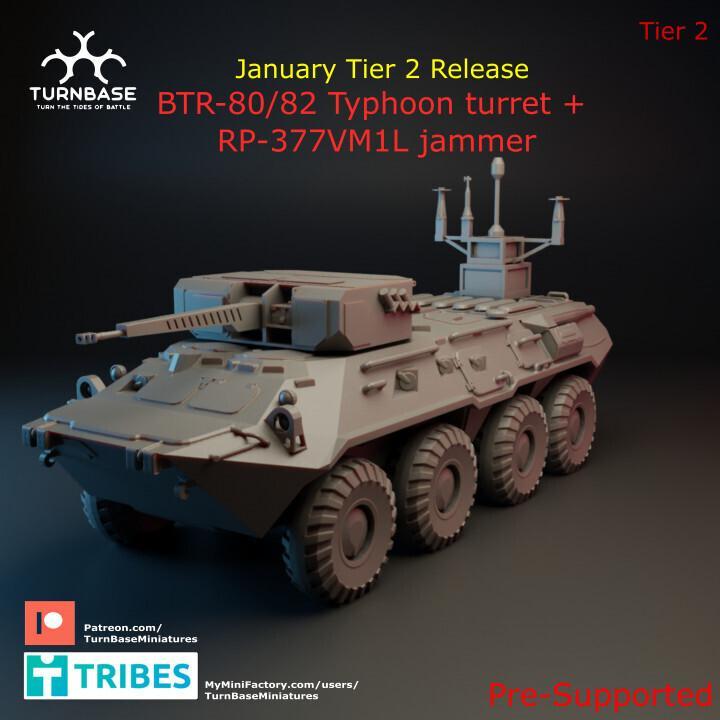 TurnBase Miniatures: Wargames- BTR 80/82 Typhoon turret + Jammer