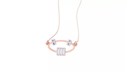 Light Weight Wire Diamond Necklace renders 3dm stl details