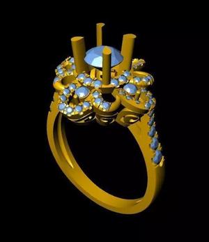 DiamondRing gold engagement ring with diamonds