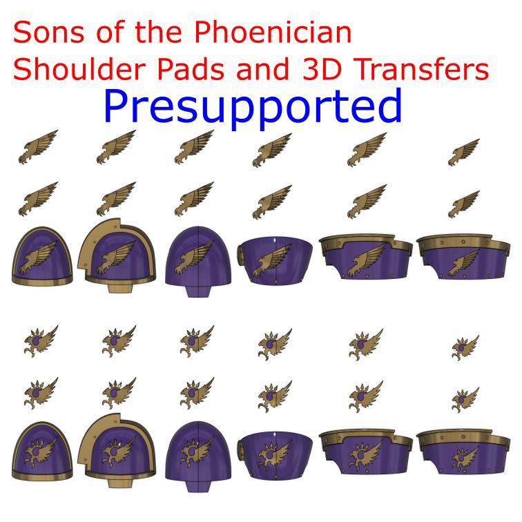 Sons of the Phoenician Shoulder Pads and 3D Transfers