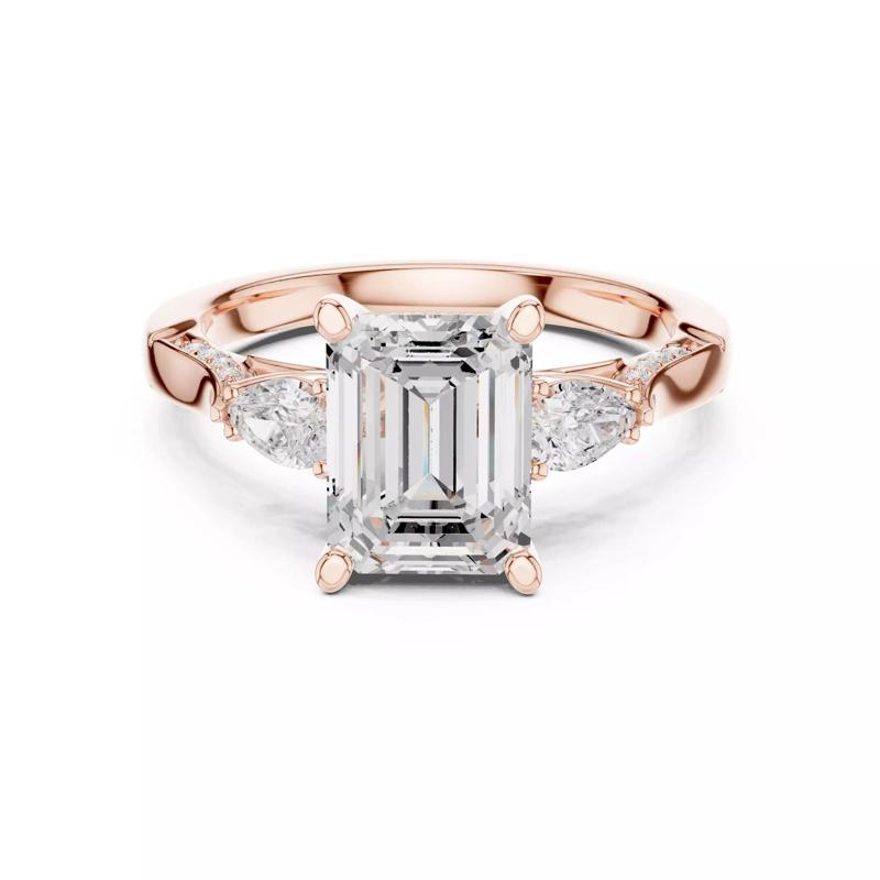 Emerald and Pear Cut Diamond Engagement Ring 3DM STL Video