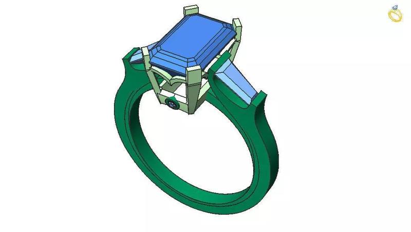 Emerald with Baguettes wedding Ring