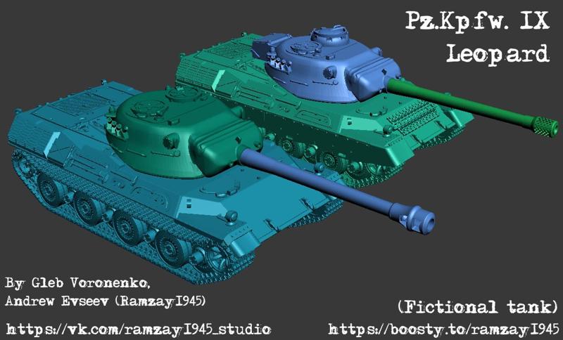 Pz.Kpfw. IX Leopard German fictional postwar MBT 1:100