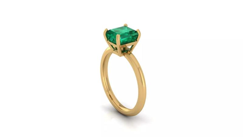 EmeraldCut Solitaire Ring