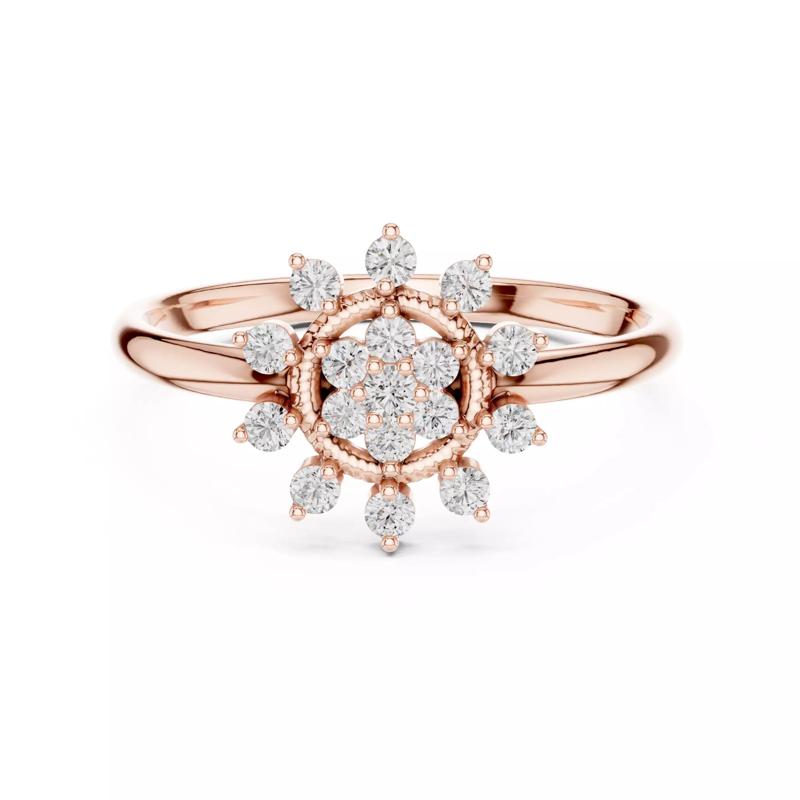 Round Cut Cluster Halo Diamond Engagement Ring 3DM STL Video