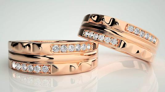 Thick Couple Band Ring 3dm stl render detail