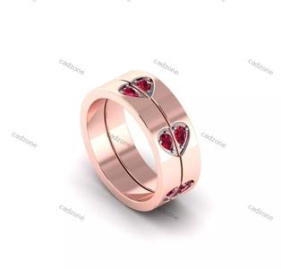 Romantic Couple Ring 3D Model