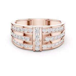 Round Diamond Engagement Wedding Men Ring 3DM STL with Video