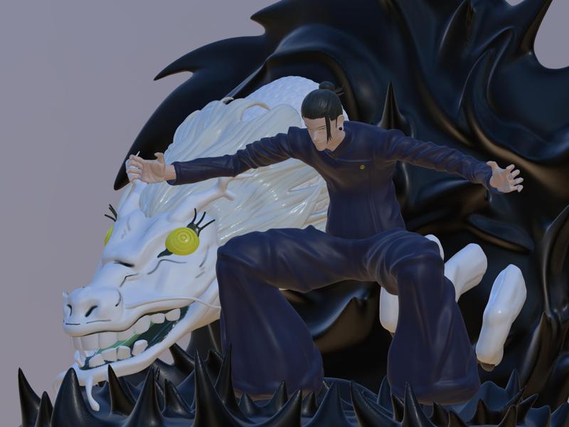 Jujutsu Kaisen Geto Suguru Dragon Diorama 3d print model figure