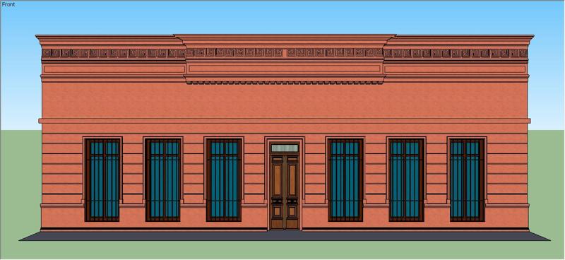 Classic Colonial Facade - Realistic 3D Model, Colonial Facade - 3D Model for Architectural Visualization