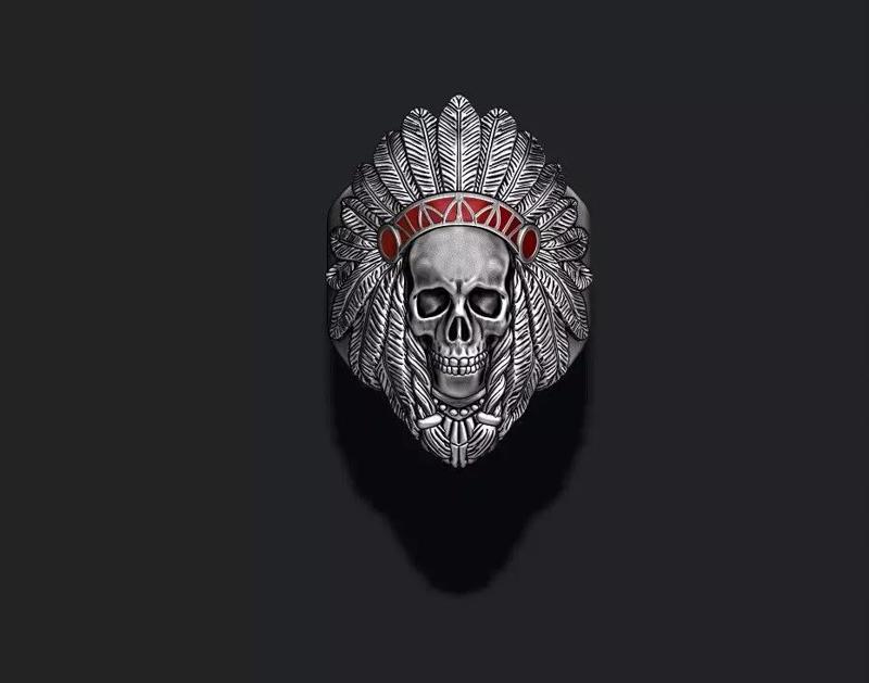 Native skull ring