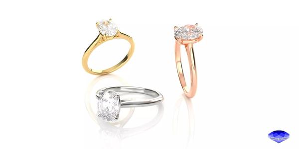 Oval Diamond Solitaire Ring