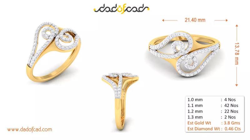 Exquisite Polished Diamond Ring