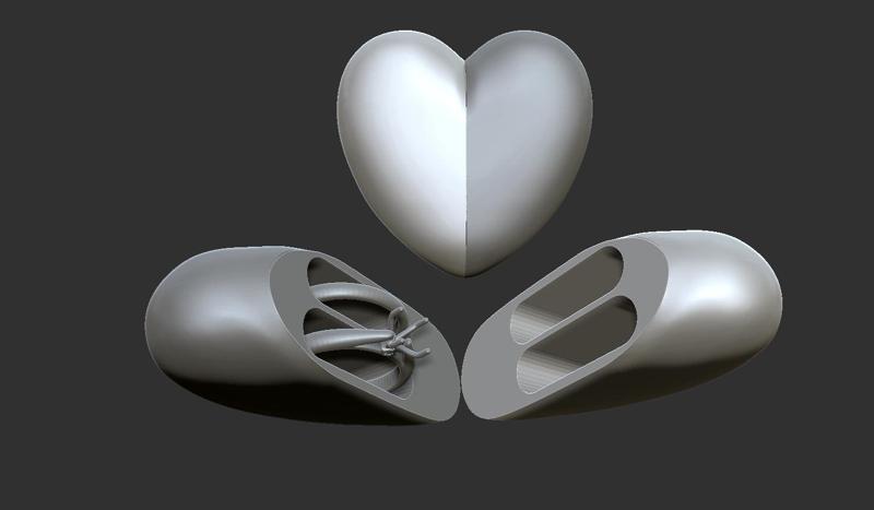 Heart shaped ring box