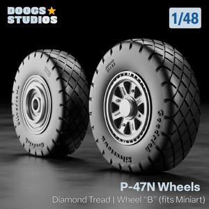 1/48 P-47N Wheels - Diamond Tread "B" - DS48005