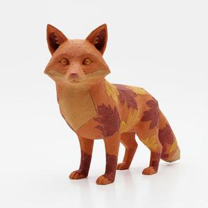 Charming Autumn Fox Sculpture - Whimsical Woodland Creature 3D Print Model