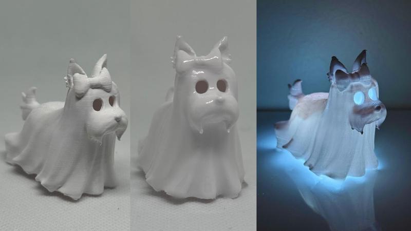 Yorkshire-o-lantern : Dog Ghost Lamp (3D Print STL File)