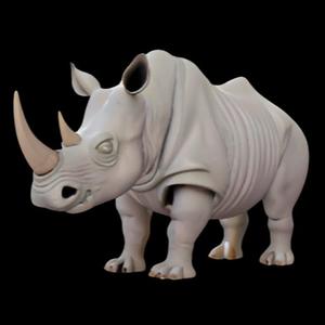 Stylized Rhinoceros Figurine